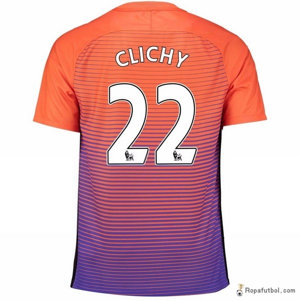 Camiseta Manchester City Replica Tercera Ropa Clichy 2016/17 Naranja